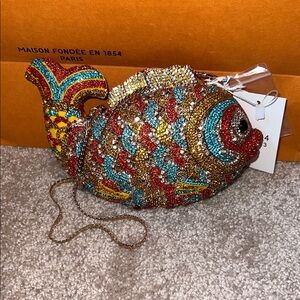 Colorful Fish-Shaped Beaded Clutch